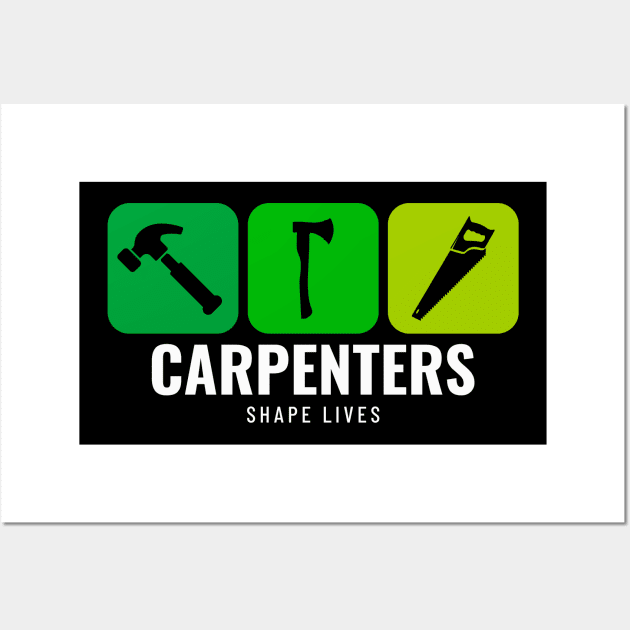 CARPENTERS SHAPE LIVES Women Woodworking Wall Art by BICAMERAL